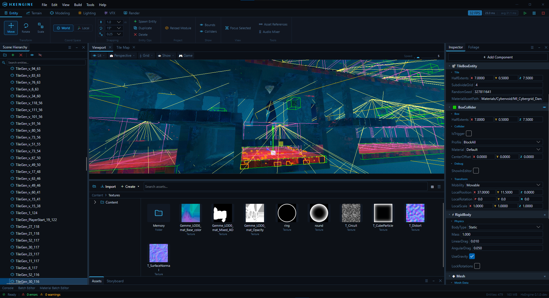 The HxEngine editor